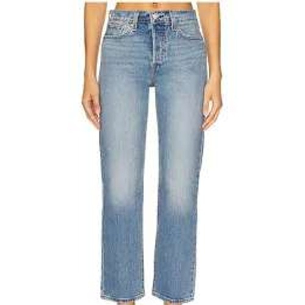 Levi's Women Jeans 27 Light Blue Wedgie Straight High Rise Button Fly Denim